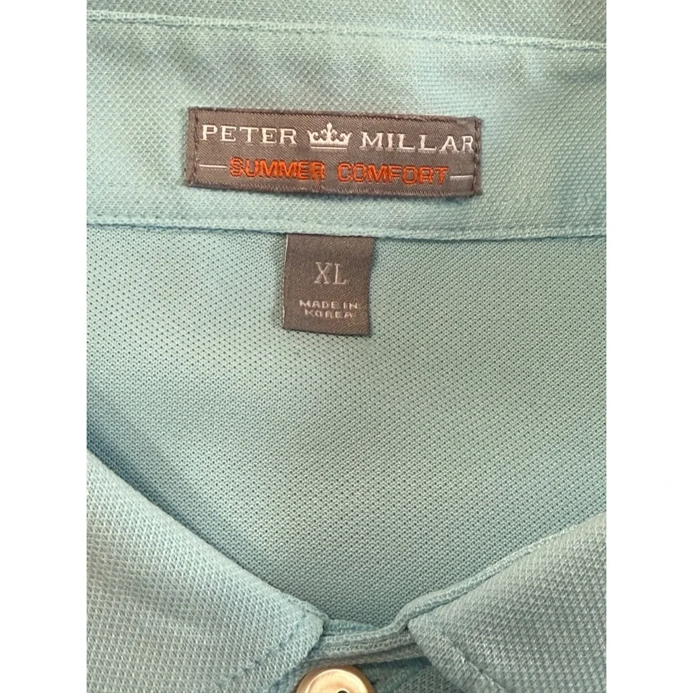 Peter Millar Men's Summer Comfort Cottage Blue Golf Polo Shirt‎  XL
